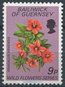 Guernsey  Sc#72 MNH, 9p multi, Wild Flowers (1972)