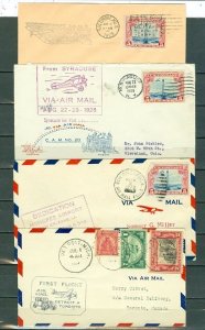 US 1928/29 LOT of (4) HISTORIC AIRMAIL COVERS incl. (2) FIRST FLIGHTS