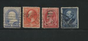 1887 US Stamps #212, 214-216 Used F/VF Variety Postal Canceled