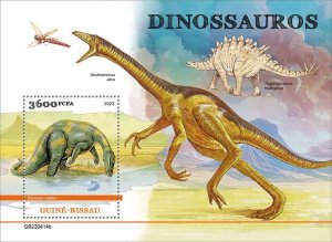 GUINEA BISSAU - 2023 - Dinosaurs - Perf Souv Sheet - Mint Never Hinged
