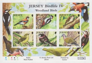 Jersey 2010,  Woodland Birds , Souvenir Sheet, NHM