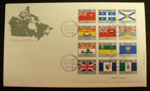 F71   CANADA   FDC # 832a     Provincial & Territorial Flags