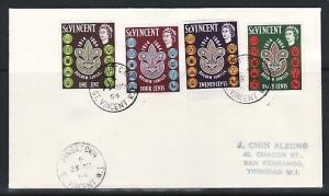 St. Vincent, Scott cat. 216-219. 50th Anniv. of Scouting. Plain First day cover.