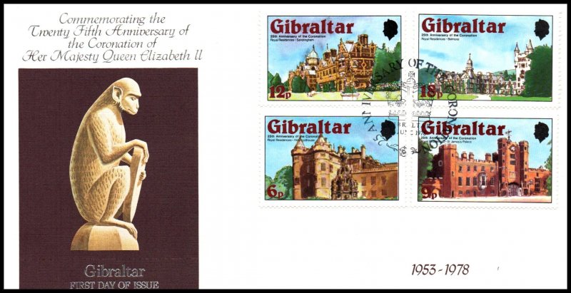 Gibraltar 365-368 Queen Elizabeth II Silver Jubilee U/A FDC