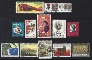 China stamps 1979 LotC T39, T41, T42,T43, J35, J36, J37, J38, J43, R20. 12 used.