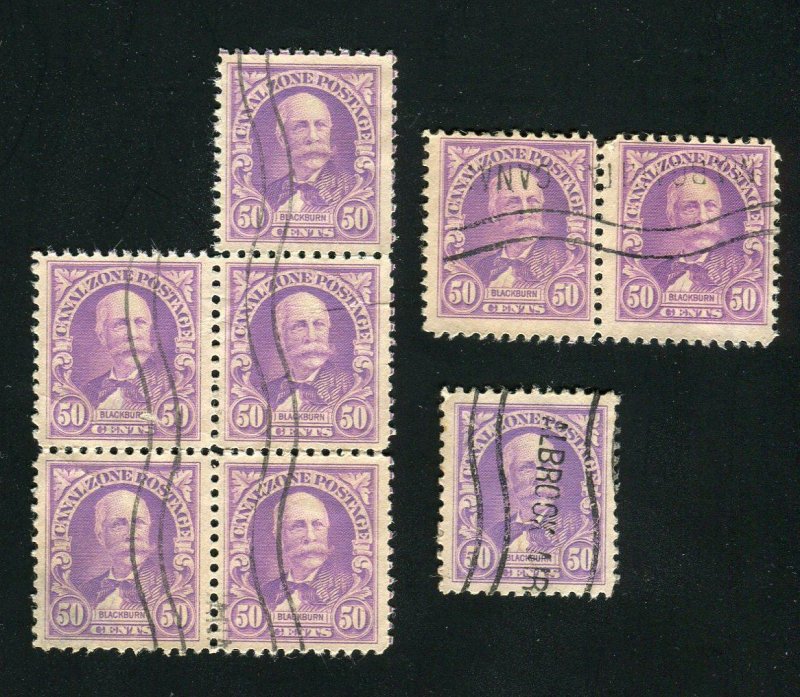 103.15.CANAL ZONE 114 (8 stamps) used