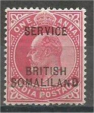 SOMALILAND, 1903 MH 1a, Overprinted, Scott O7