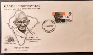 First day cover of a British postage stamp commemorating the centenary...