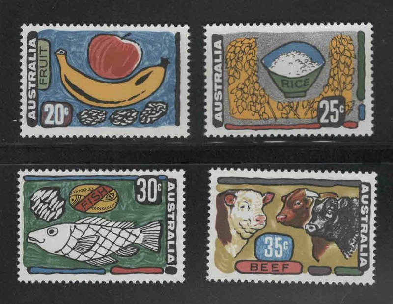 AUSTRALIA Scott 519-522  MH* 1972 Food stamp set