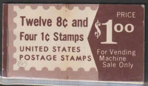 #1395a COMPLETE BOOK BK122 with 1278a  VF mint never hinged, SUPER FRESH BOOKLET