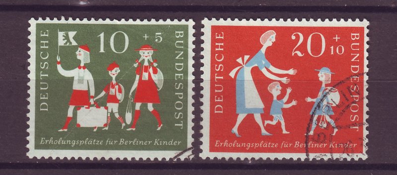 J25557 JLstamps 1957 germany set used #b354-5 children