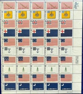 US Stamp - 1968 Historic Flags - Sheet of 50 Stamps - Scott #1345-54
