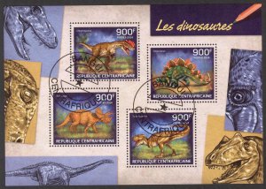 Central African Republic 2014 Dinosaurs Sheet Used / CTO