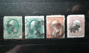 US #65,158,210 used fancy cancel 4 stamps e207 10433