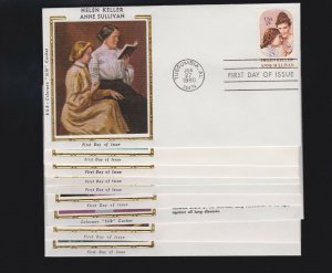 US 1980 FDC Colorano Silk Cachet Mixed Lot of 9