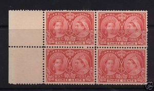 Canada #53 VF/NH Choice Sheet Margin Block Of Four