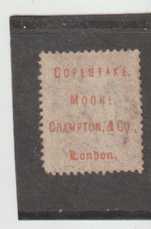GREAT BRITAIN SCOTT# 33 PL.204 -Copestake MOORE CRAMPTON & CO. LONDON ON BACK