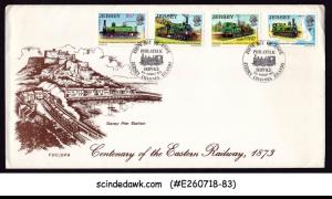 JERSEY - 1973 CENTENARY OF THE EASTERN RAILWAY - 4V - FDC