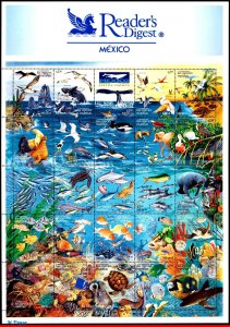 2090 MEXICO 1998 MARINE LIFE, BIRDS, WHALE, TURTLES, FISH, DOLPHIN, MI 2713, MNH