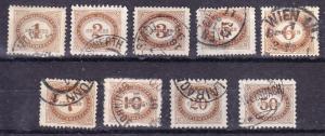 Austria 1894-5 First Postage Due set Complete (9) F/VF/used(o)