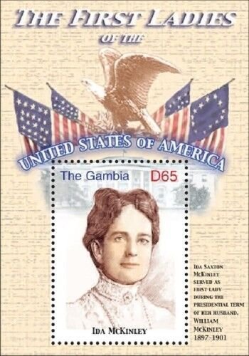 GAMBIA FIRST LADIES OF THE UNITED STATES - IDA MCKINLEY S/S MNH