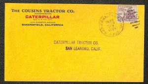 USA #732 NRA STAMP RPO SAN FRANCISCO CALIFORNIA TRACTOR CATERPILLAR COVER 1934