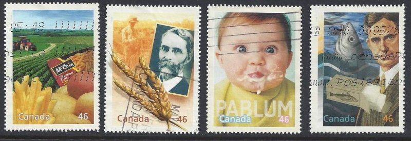 Canada #1833a-d Used set of 4, Millennium Collection, Food, Glorious Food