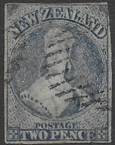 New Zealand   12   1862   2 pence blue  fine used