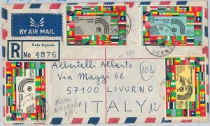 59578  - UGANDA   -  POSTAL HISTORY:  COVER to ITALY - 1972 - NICE!! Flags