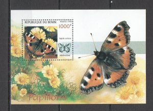 B0982 1998 Benin Fauna Butterflies 1Bl Mnh