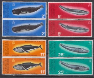 BRITISH ANTARCTIC TERRITORY - 1977 CONSERVATION OF WHALES - 4V PAIR MINT NH