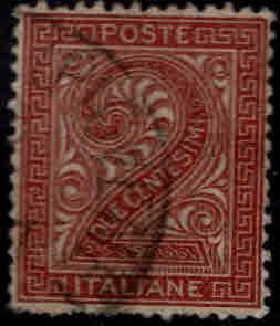 Italy Scott 25 used numeral of 1863