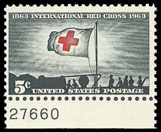 PCBstamps   US #1239 5c Red Cross Centenary, MNH, (5)