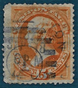 US 1879 Sc. 189 used, soft porous paper, faults, Cat. Val. $27.50.