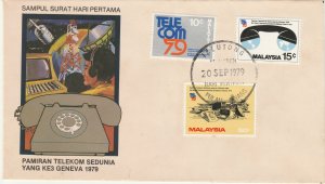 Malaysia 1979 World Telecommunications Exhibition in Geneva FDC SG#206-208