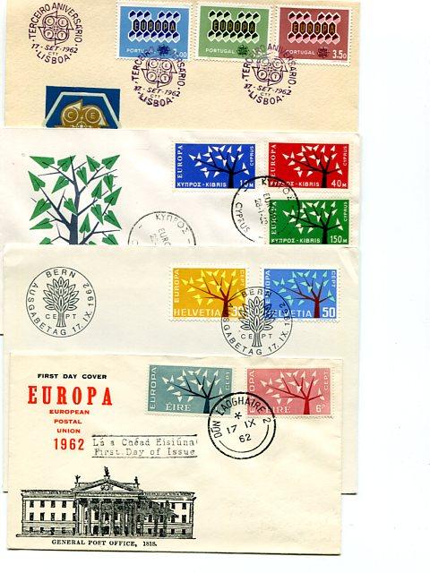 Europa 1963 Cyprus, Portugal, Ireland ,Switzerland   FDC unaddressed VF