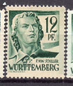 Germany Wurttemberg 1947 Early Issue Fine Mint Hinged 12pf. NW-05847