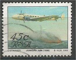 SOUTH AFRICA, 1993, used 45c, Aircraft. Junkers Scott 849p