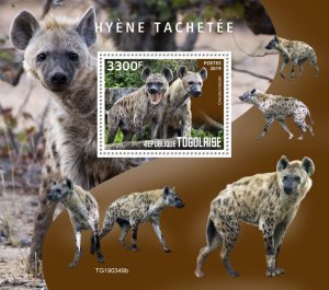 Togo 2019 MNH Wild Animals Stamps Hyenas Spotted Hyena Fauna 1v S/S