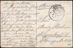 Germany WWI Navy Vorposten Halbflottille West MSP208 Feldpost Cover G75516