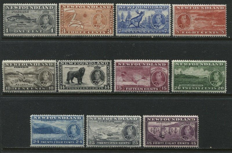 Newfoundland 1937 KGVI Coronation complete set all unmounted mint NH except 25¢