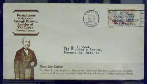 2252   Canada   FDC   # 484   George Brown, The Globe & Mail      CV$ 3.00