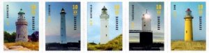 Denmark Danemark Danmark 2019 Lighthouses strip of 5 stamps MNH