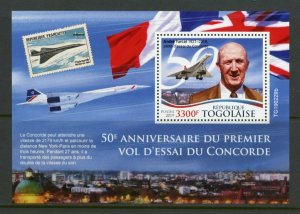 TOGO 2019 50th ANNIVERSARY OF THE FIRST CONCORDE FLIGHT SOUVENIR SHEET MINT NH