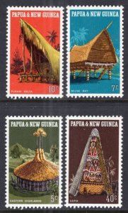 Papua New Guinea MNH 319-22 Huts Homes 1971
