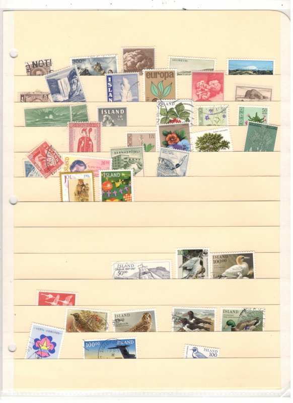 ICELAND COLLECTION ON STOCK SHEET, MINT/USED