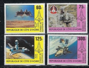 Ivory Coast 585-88 MNH 1981 Space Vehicles (107)(an3041)