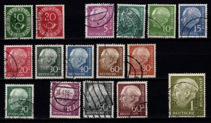 Germany 1951-54 Numeral Posthorn & Heuss, Part Sets [Used]