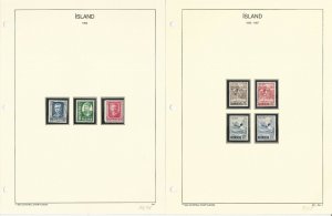 Iceland Stamp Collection on 18 Universal Hingless Album Pages, 1954-65, JFZ