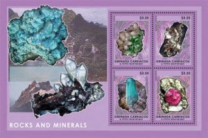 Grenadines - 2014 Rocks And Minerals Stamp - Sheet of 4 MNH